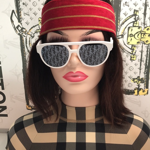 New Authentic Dior White  Acetate  Sunglasses DIOR B23 R 11 - Picture 1 of 15